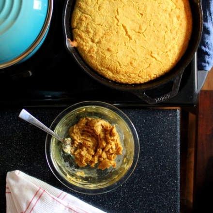 cast iron cornbread with salted molasses butter 3