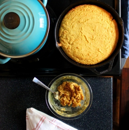 cast iron cornbread with salted molasses butter 4